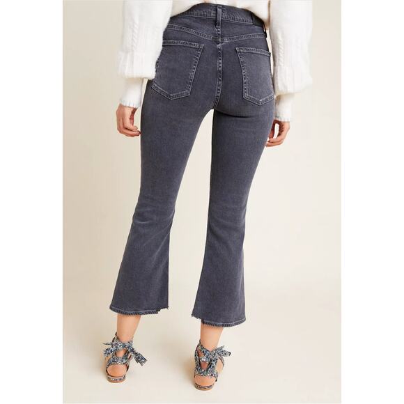 Citizens of Humanity Demy High-Rise Cropped Flare Jeans in Black 24 - Picture 2 of 8